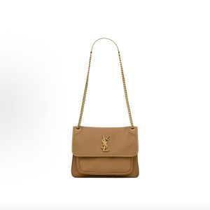 Saint Laurent Niki Medium Shopping Bag in Grained Leather。